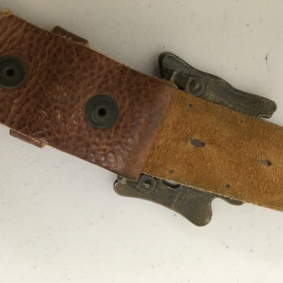 LEATHEROCK BRASS CRYSTAL LEATHER Belt M vintage rocker main image 5